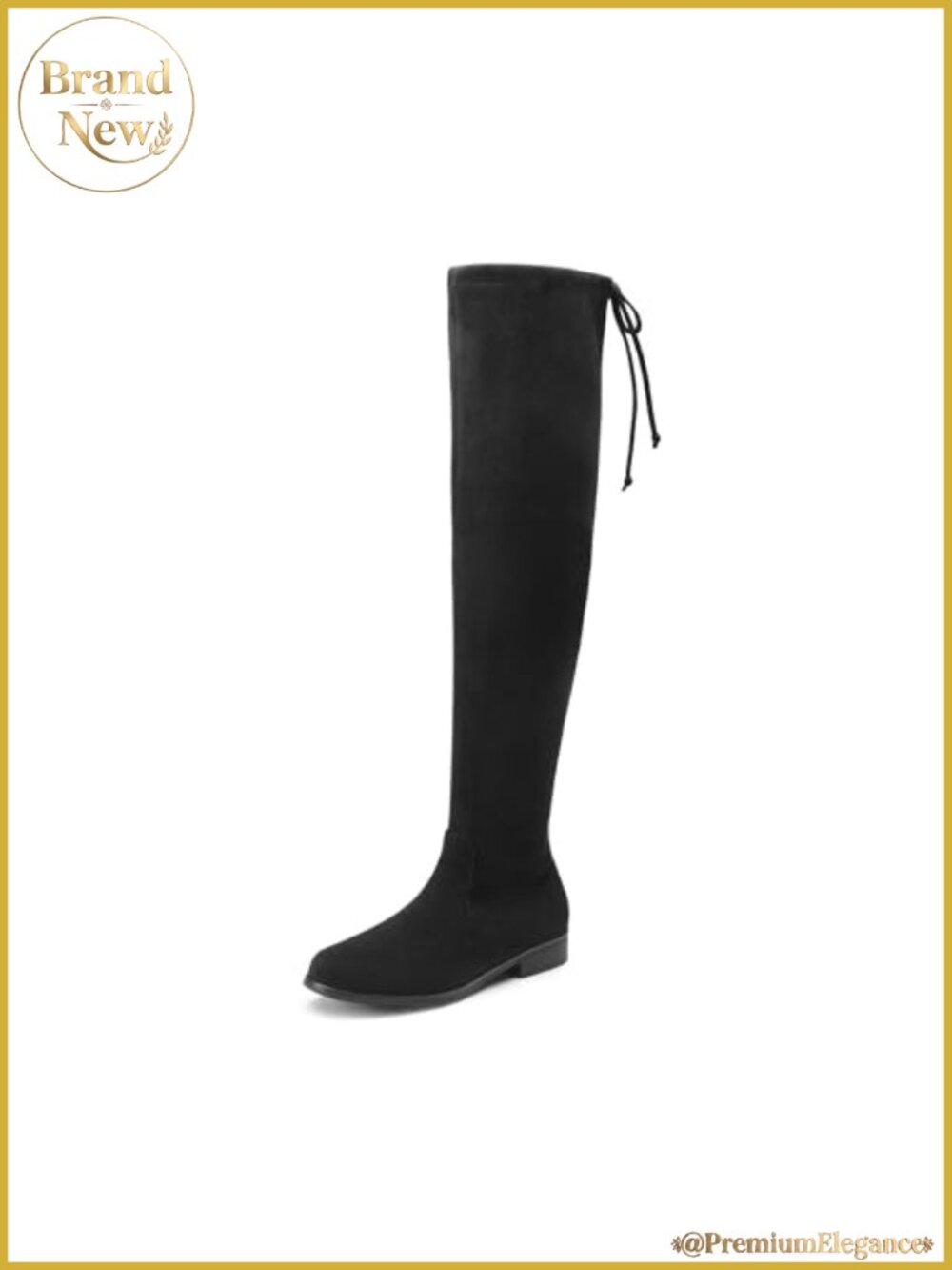 Women's Thigh High Low Block Heel Stretchy Over-the-Knee Boots